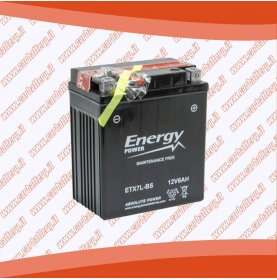 Batteria moto YTX7L-BS ENERGY POWER 6 Ah sigillata con acido polo positivo destra 114x70x130